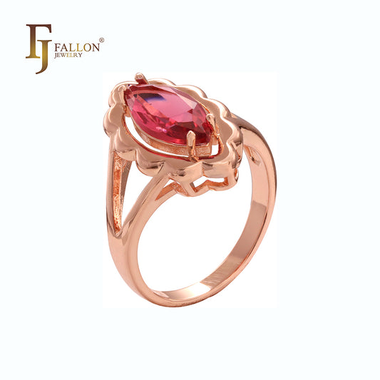 Marquise Red CZ solitaire rings