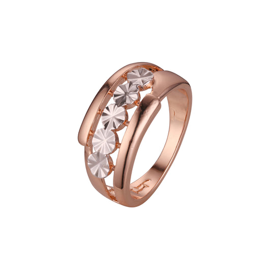 Anillos de moda de dos tonos de oro rosa