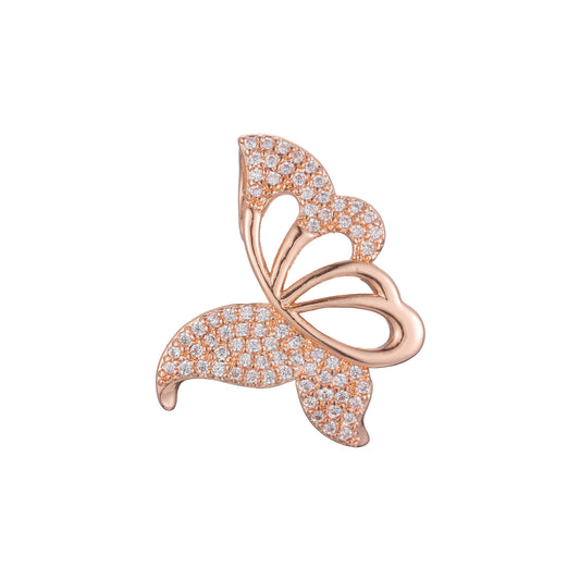 Butterfly pendant in Rose Gold, 14K Gold, two tone plating colors