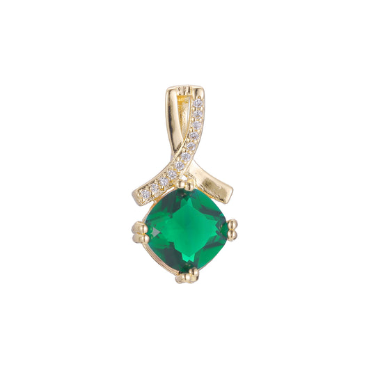 Solitaire pendant in Rose Gold two tone, 14K Gold plating colors