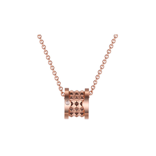 Collar de anillo de cilindro de rueda de oro rosa
