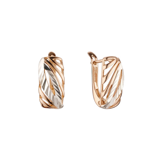 Earrings in Rose Gold, two tone plating colors