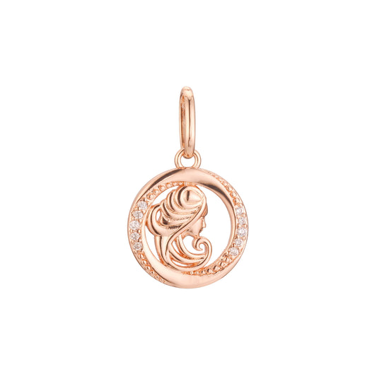 Constellation Zodiac constellation Rose Gold two tone pendant - portrait Sign
