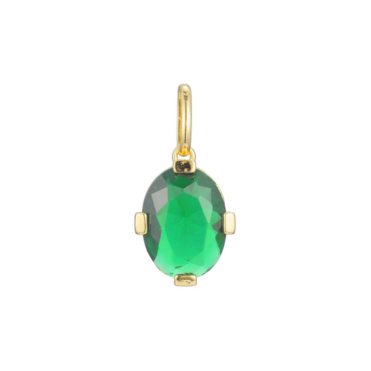 Great colorful oval solitaire 14K Gold, Rose Gold pendant