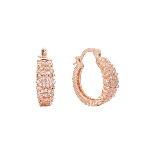 Brincos de argola em ouro 14K, cores banhadas a ouro rosa