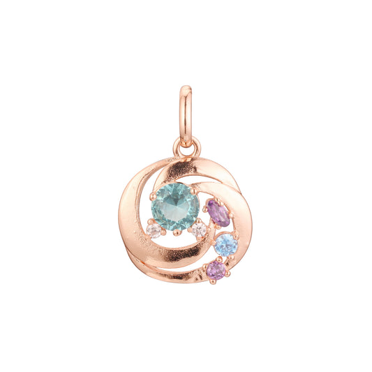 Cluster pendant in Rose Gold, 14K Gold plating colors