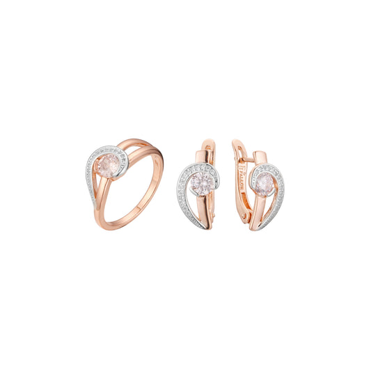 Conjunto de diseño de moda de dos tonos de oro rosa