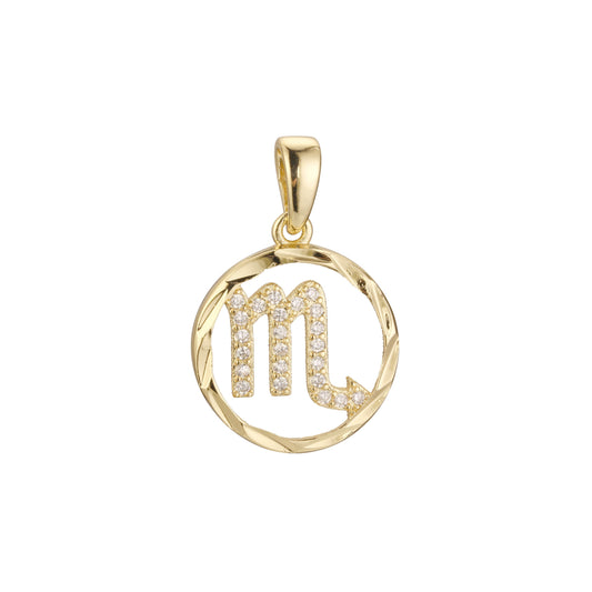 Constellation Zodiac constellation Rose Gold two tone pendant - Zodiac Sign