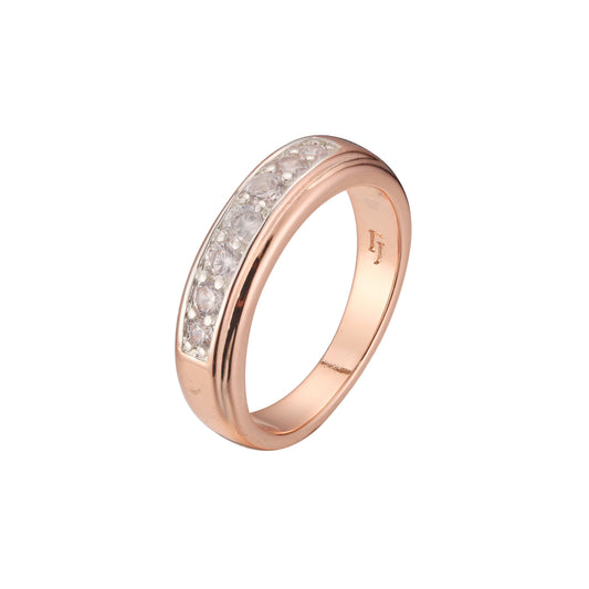 Seven stones rings in Rose Gold, two tone plating colors