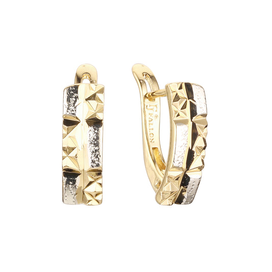 Earrings in 14K Gold, Rose Gold, two tone plating colors