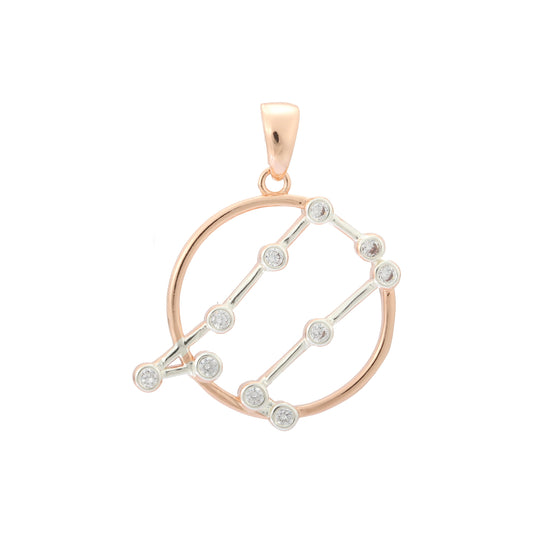 Constellation Zodiac constellation Rose Gold two tone pendant - constellation Sign