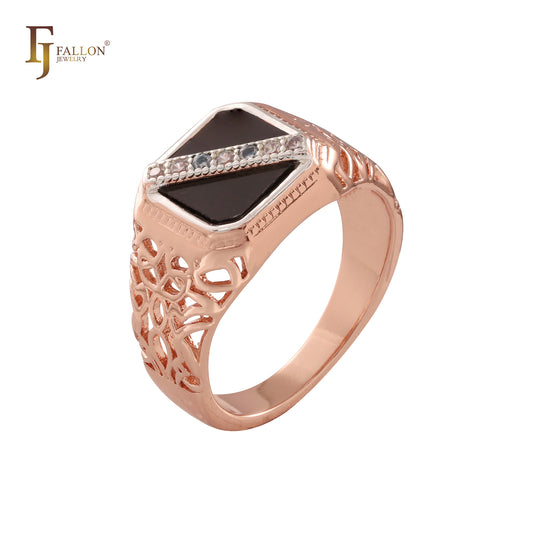 Rose Gold two tone Men's Rings