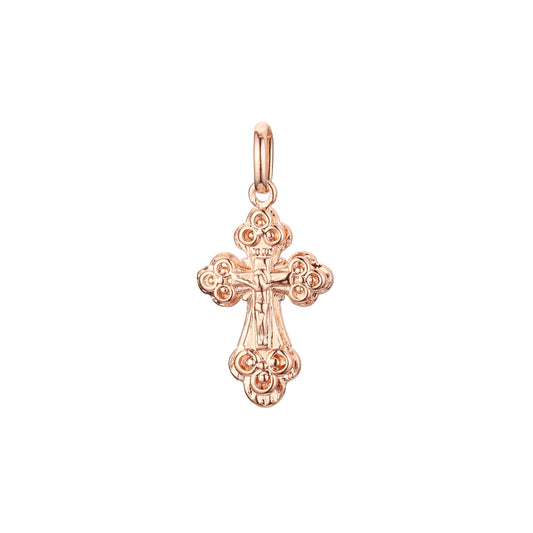 🔥 Eastern Orthodox Russian budded pendant in Rose Gold & 14K Gold plating colors