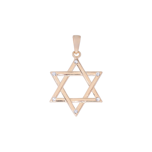 Rose Gold Star of David hexagram pendant