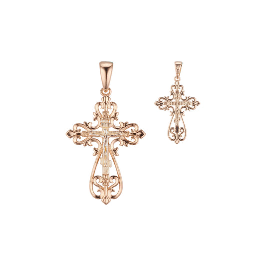 🔥 Eastern Orthodox Russian pendant in Rose Gold two tone, White Gold plating colors