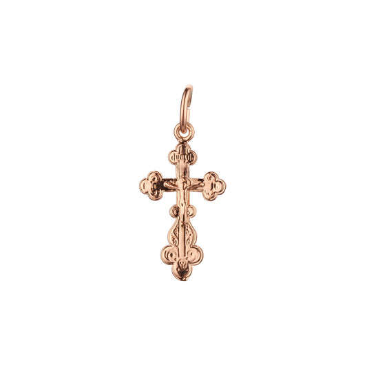 🔥 Eastern Orthodox Russian budded pendant in 14K Gold, Rose Gold & White Gold plating colors