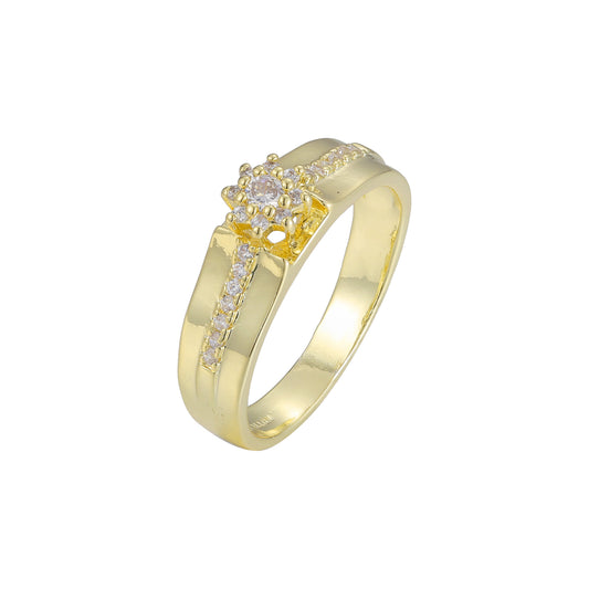 Cluster white CZs 14K Gold, Rose Gold, two tone rings