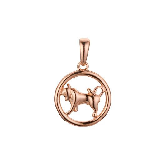 Constellation Zodiac constellation Rose Gold two tone pendant - Glossy Circle