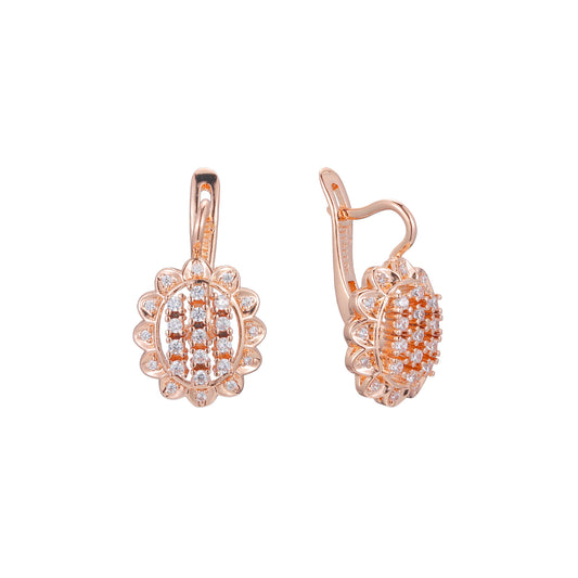 Earrings in 14K Gold, Rose Gold, two tone plating colors