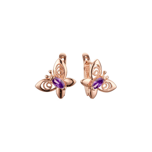 .Earrings in 14K Gold, Rose Gold plating colors