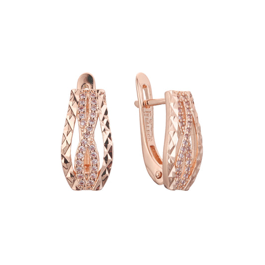 Cluster earrings in 14K Gold, Rose Gold, two tone plating colors
