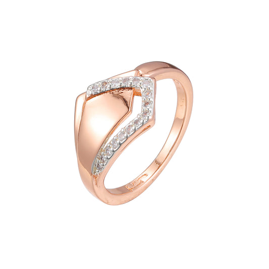 Anillos de dos tonos de oro rosa
