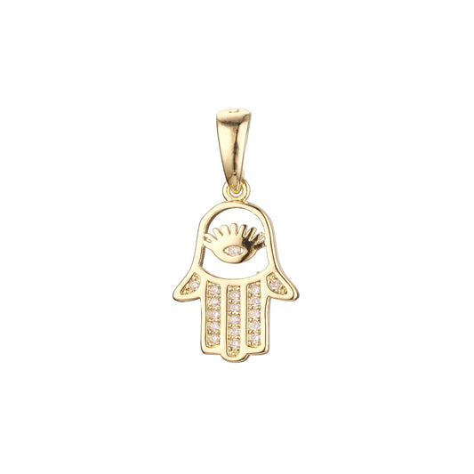 14K Gold Hamsa pendant