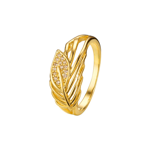 Fashion leaves rings in 18K Gold, 14K Gold, Rose Gold plating colors