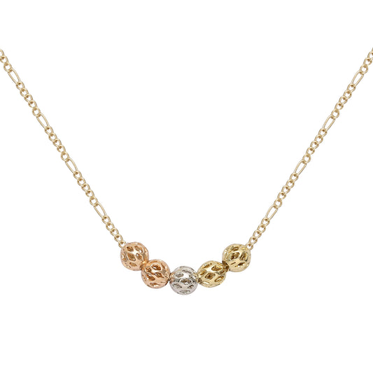 ビーズ 14K ゴールド ツートン ネックレス