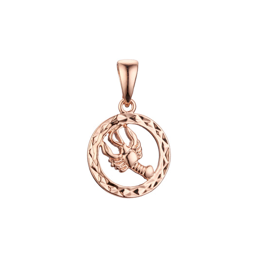 Constellation Zodiac constellation Rose Gold two tone pendant - Rhombus Circle