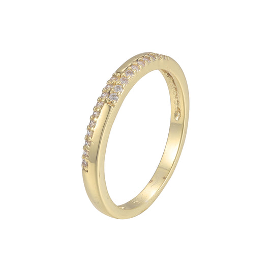Paved white cz Wedding band band 14K Gold, Rose Gold, 18K Gold rings