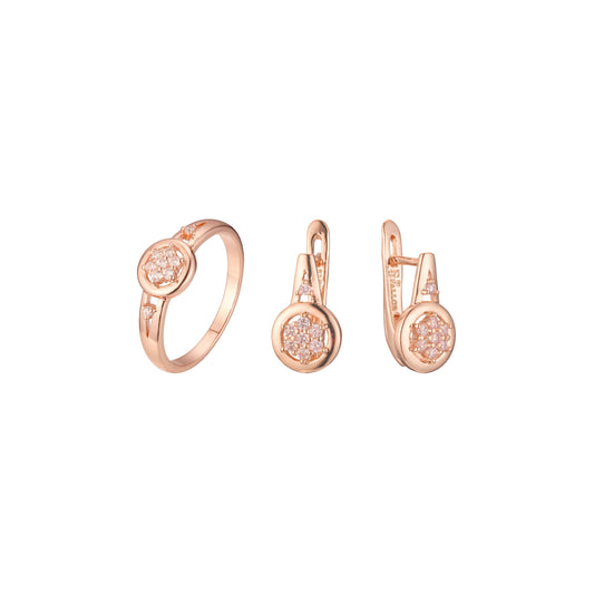 Conjunto de grupo de círculos de oro rosa
