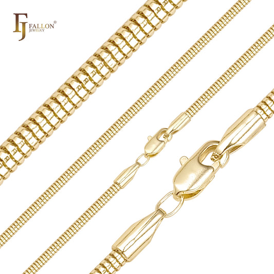 🔥 Classic Hollow rounded snake bone 14K Gold, Rose Gold Chains