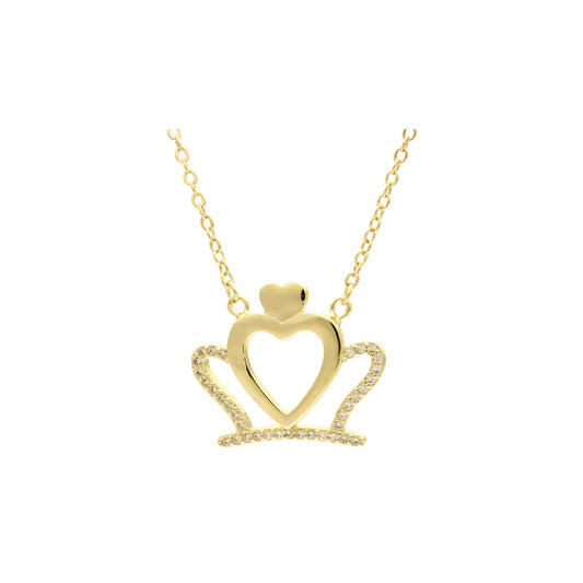 Crown necklaces plated in 14K Gold, Rose Gold
