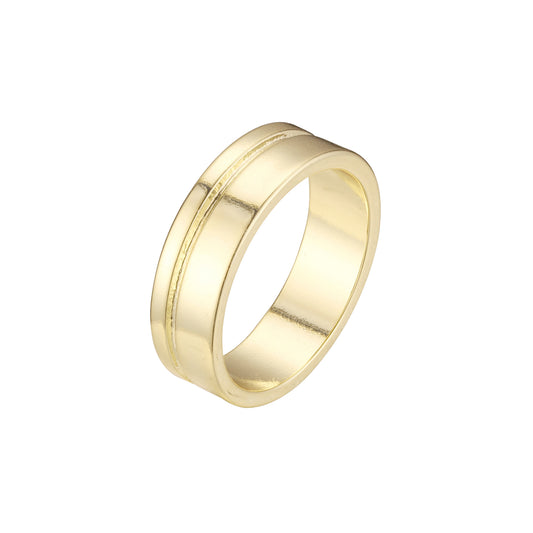 Double band wedding rings in 14K Gold, Rose Gold plating colors