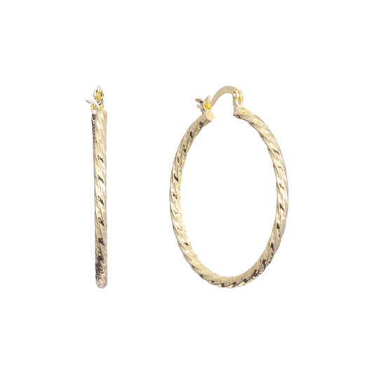 Brincos de argola de ouro 14K