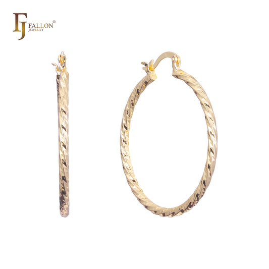 Brincos de argola de ouro 14K