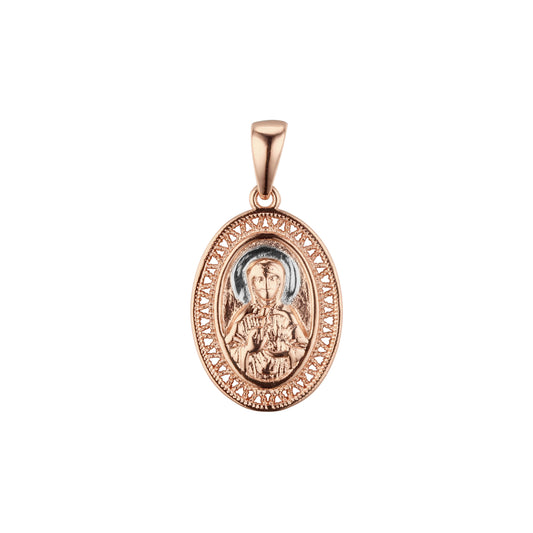 🔥 Virgin Mary pendant in Rose Gold two tone plating colors