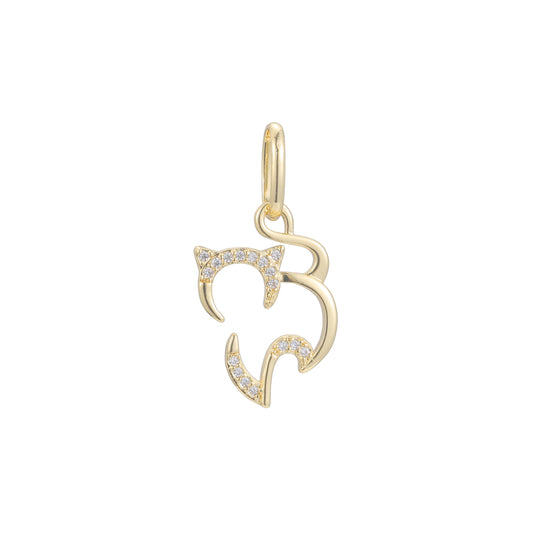 Cat animal pendant in Rose Gold two tone, 14K Gold plating colors