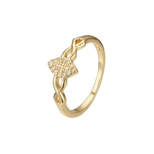 Marquise Infinity band paving stones rings in 14K Gold, Rose Gold, two tone plating colors