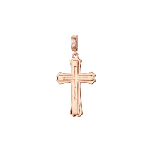 🔥 Pure Latin Rose Gold two tone, 14K Gold Cross pendant