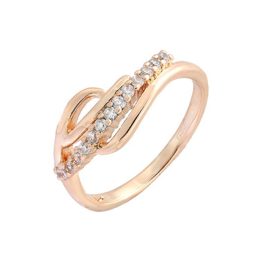 Paved white cz Rose Gold rings