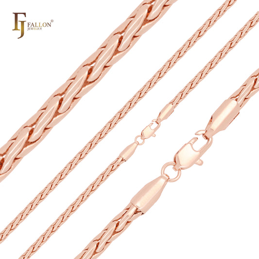 🔥 Thin Spiga wheat 14K Gold, Rose Gold chains