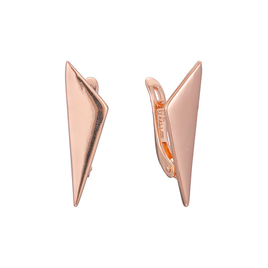 Geometric triangle earrings in 14K Gold, Rose Gold plating colors