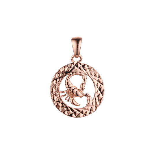 Constellation Zodiac constellation Rose Gold two tone pendant - Double Rhombus Circle