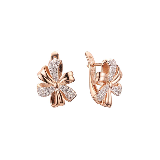 .Earrings in Rose Gold, two tone plating colors
