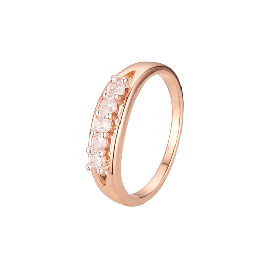 Rose Gold two tone 5 stone rings