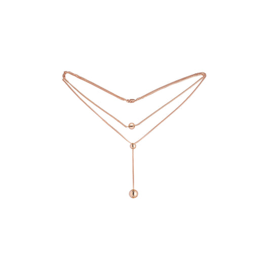 Collar de abalorios bañado en Oro Rosa