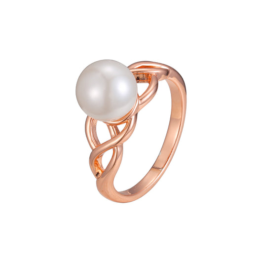 Rose Gold solitaire pearl rings