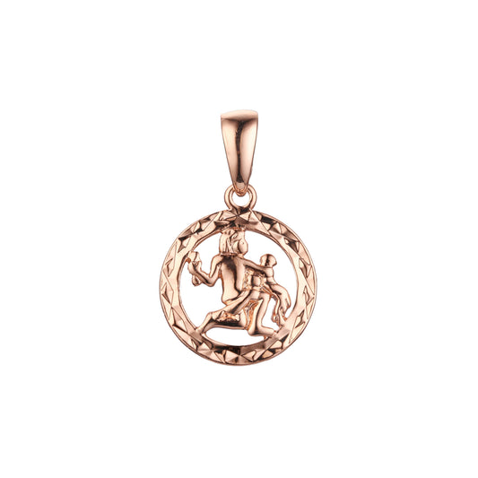 Constellation Zodiac constellation Rose Gold two tone pendant - Rhombus Circle